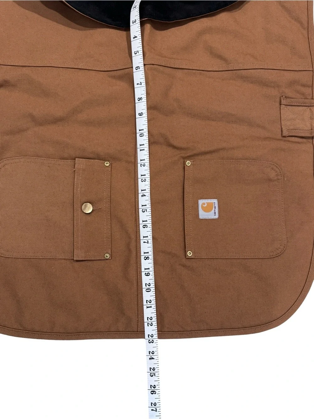 Carhartt Dog Coat in Tan with Black Collar